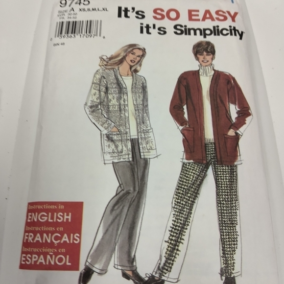 Simplicity Sewing Pattern 9745 Women's Cardigan & Pull on Pants Size XS-XL - Picture 1 of 2
